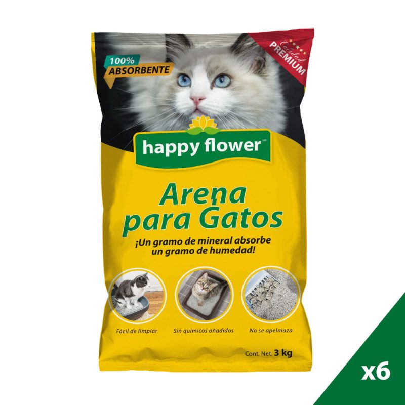 Arena para Gatos <h5>6 bolsas 3 kg c/u</h5>